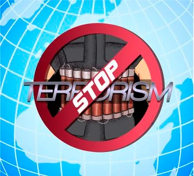 Poster against terrorism Stock Illustration