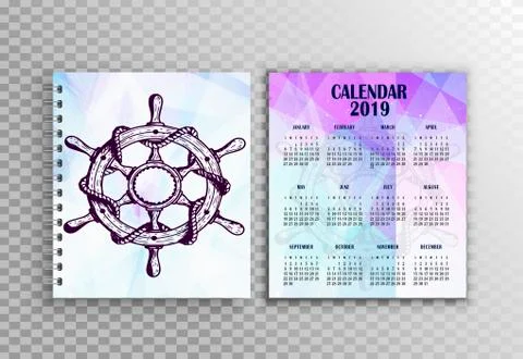 Poster and calendar 2019 - vector design layout Stock Illustration
