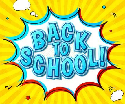 Poster Back to School. Comics book page Stock Illustration