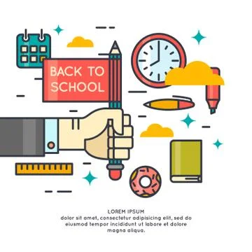 Poster Back to school. Stock Illustration