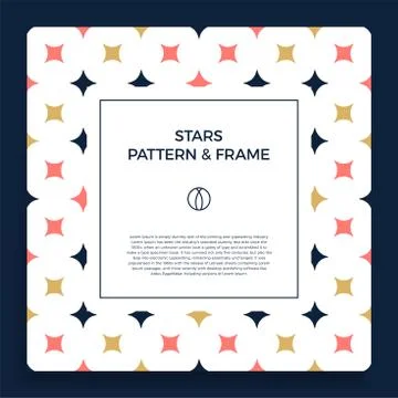 Poster, banner or card Frame Border with ornamental trendy color star pattern Illustrazione stock