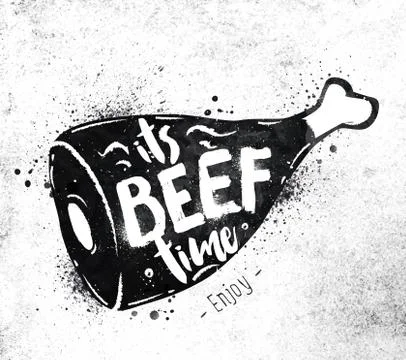 Poster beef Stock Illustration