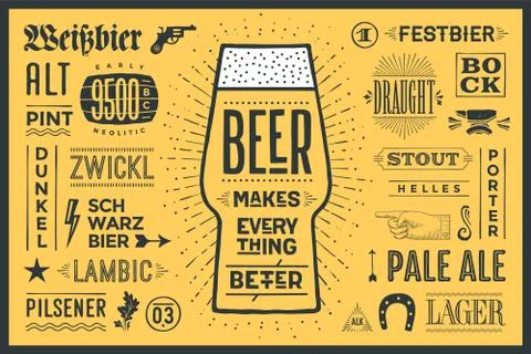 Poster Beer Makes Everything Better Stock Illustration