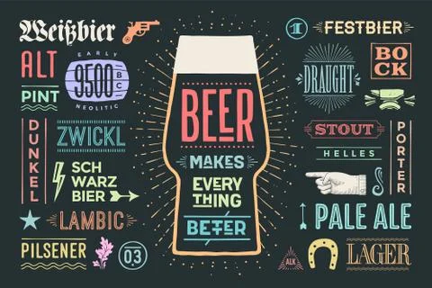 Poster Beer Makes Everything Better Stock Illustration