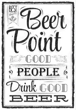 Poster beer point coal Stock Illustration