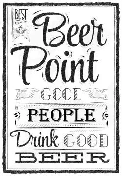 Poster beer point coal Stock Illustration