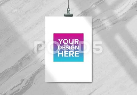 Poster with binder clip template PSD 템플릿