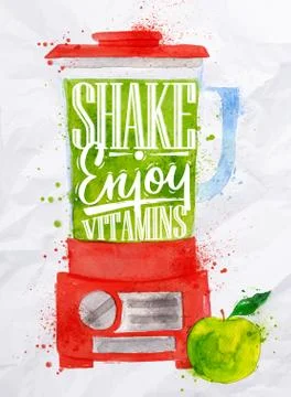 Poster blender shake Stock Illustration