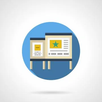 Poster board flat color round vector icon Stock Illustration