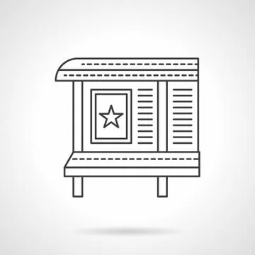 Poster board flat line vector icon Stock Illustration