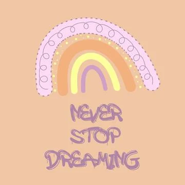 Poster with boho rainbow. Stock Illustration