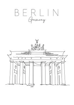 Poster Brandenburg Gate Stock Illustration