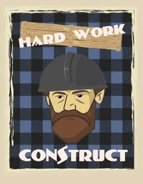 Poster builder face Stock Illustration