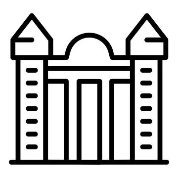 Poster building icon outline vector. Pointer cross Ilustración de archivo