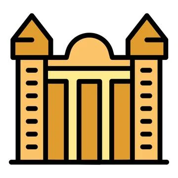 Poster building icon vector flat Ilustración de archivo