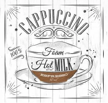 Poster cappuccino Stock Illustration