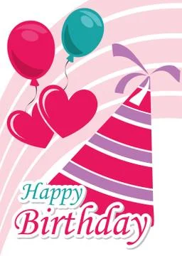 Poster Card Illustration Graphic Vector Happy Birthday To You Stock Illustration