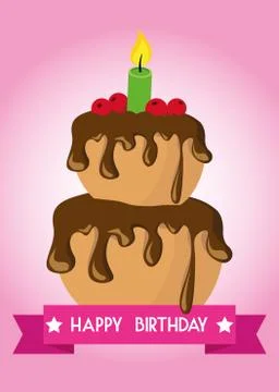 Poster Card Illustration Graphic Vector Happy Birthday To You Illustrazione stock