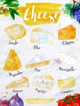 Poster cheese Stock Illustration