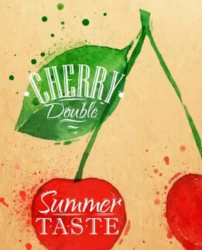 Poster cherry Stock Illustration
