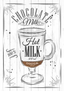 Poster chocolate milk Stock Illustration