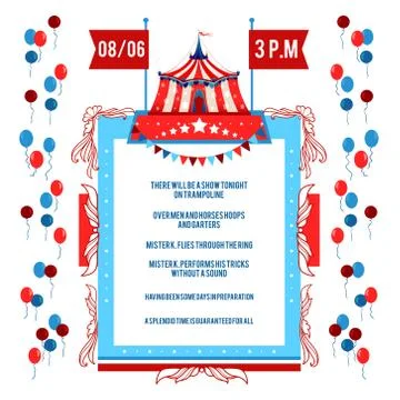 Poster Circus Show Ilustración de archivo