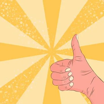 A poster with a class hand. Like in the form of a thumbs up イラスト素材