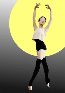 Poster of classical ballet. Colored vector 3d illustration Stock Illustration