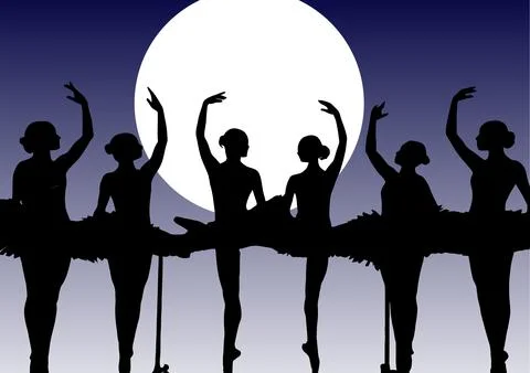 Poster of classical ballet. Colored vector 3d illustration Stock Illustration