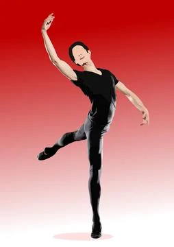 Poster of classical ballet. Colored vector 3d illustration Stock Illustration