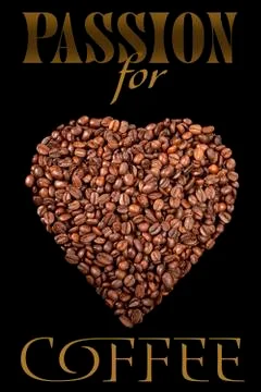 The poster with coffee beans Stock Photos