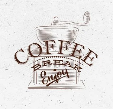 Poster coffee break brown 스톡 일러스트