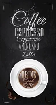 Poster coffee chalk Stock Illustration