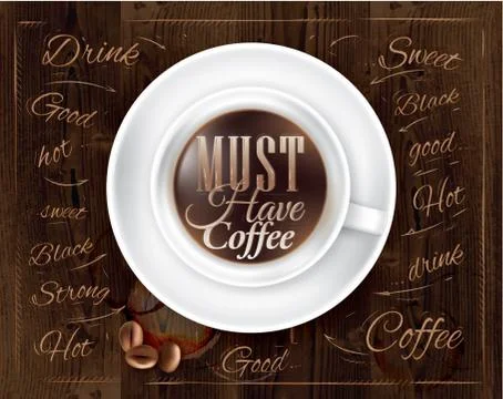Poster coffee cup brown Illustrazione stock