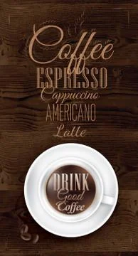 Poster coffee dark brown Stock Illustration