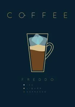 Poster coffee freddo Stock Illustration