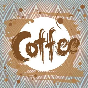 Poster with  coffee stain. Design template. Vector Stock Illustration