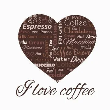 Poster with coffee tags. Stock Illustration