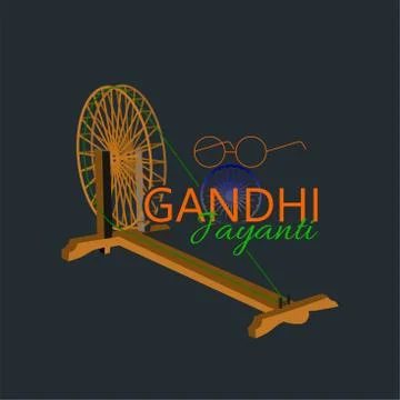 Poster design for 2 October birth anniversary of Mahatma Gandhi Illustrazione stock