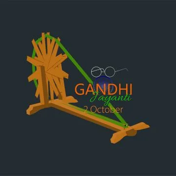 Poster design for 2 October birth anniversary of Mahatma Gandhi 스톡 일러스트