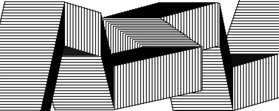 Poster design background with flying windows. Black and white blend rectangles Stock Illustration