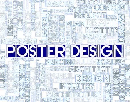 Poster Design Indicates Graphic Concept Or Signboard Stockillustratie