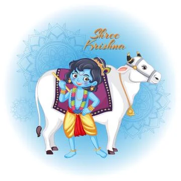 Poster design for Shree Krishna Stock Illustration