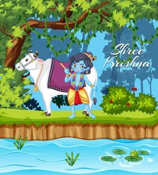 Poster design for Shree Krishna Stock Illustration