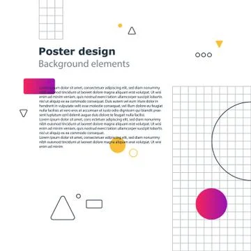 Poster design template, geometric shapes gradient, vector minimal background Stock Illustration