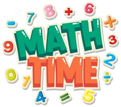 Poster design with word math time with numbers in background イラスト素材