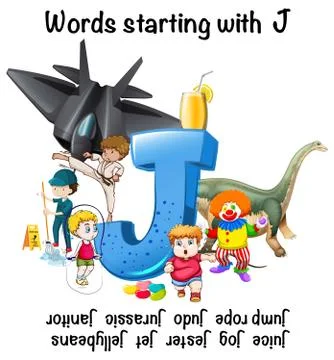 Poster design for words starting with J Stock Illustration