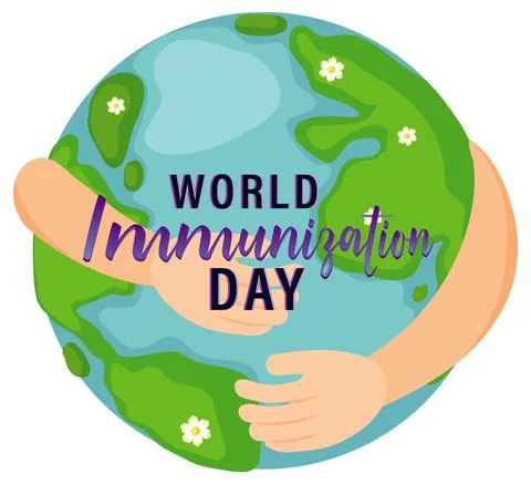 Poster design for world immunization day Stock Illustration