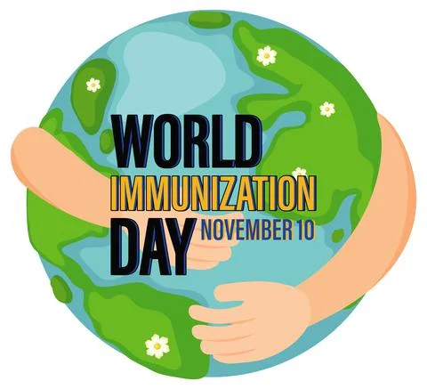 Poster design for world immunization day Stock Illustration
