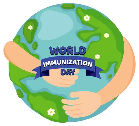 Poster design for world immunization day Stock Illustration